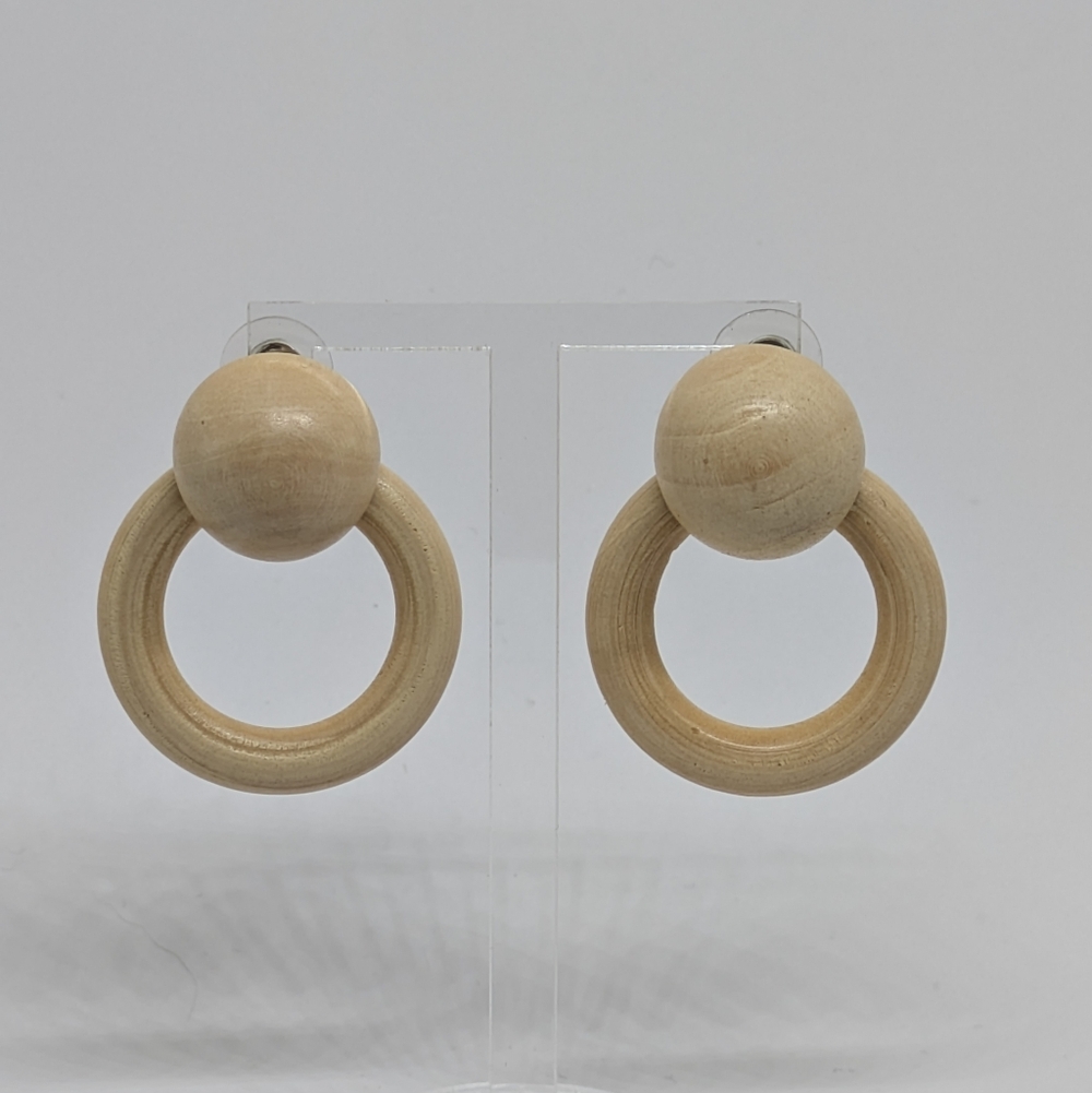 Bohemian Wooden Hoop Earrings Boho Gypsy Jewelry Summer Casual Office Festival